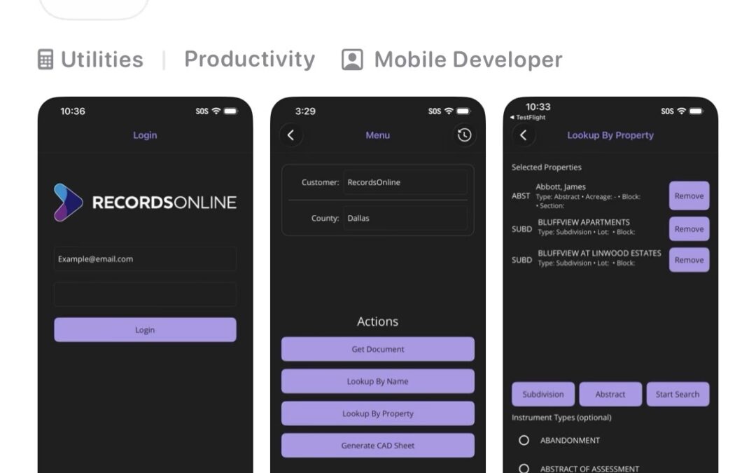 RecordsOnline Launches ROMobile App, Bringing 92-County Licensed Texas Property Records Plants to iPhone and Android